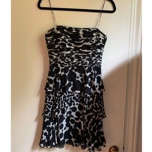 Donna morgan flouncy polka dot cocktail dress